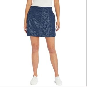 ORVIS Travel Skort in Shattered Glass Embossed Print in Navy LARGE